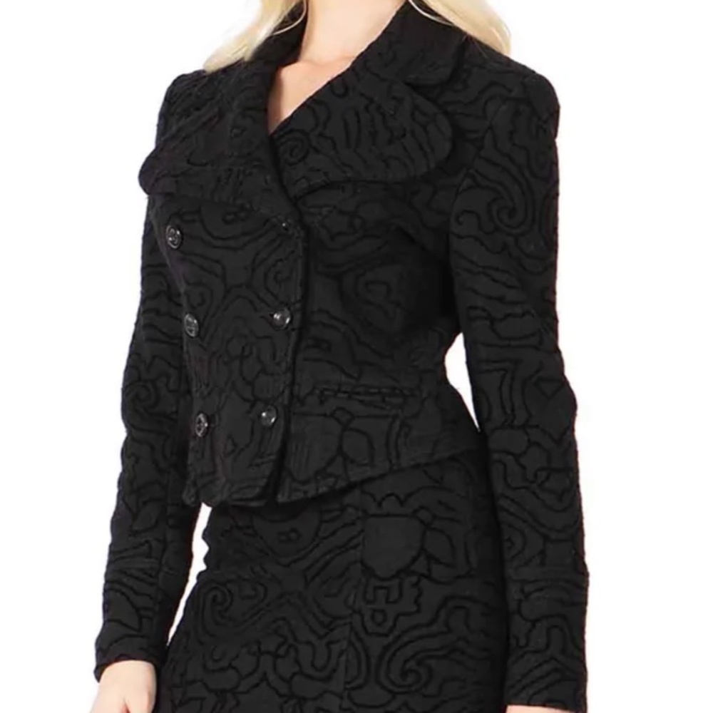 Vertigo Paris Black Cropped Blazer Jacket NWOT